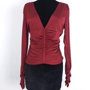 Free People Ruched Long Sleeve size M